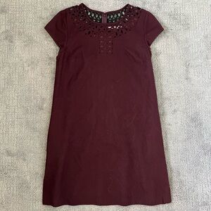Susana Monaco Wool Blend Burgundy Sheath Dress